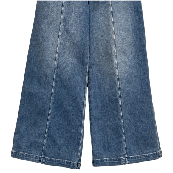 PAIGE Wide Leg Frankie Inset Belted Cropped Blue Bristol Jeans Women’s size 25 - Picture 5 of 14